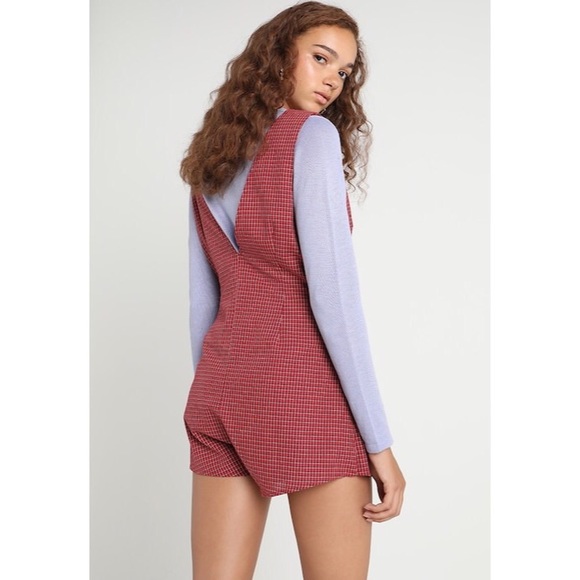 Honey Punch Plaid Check Romper - Picture 2 of 4